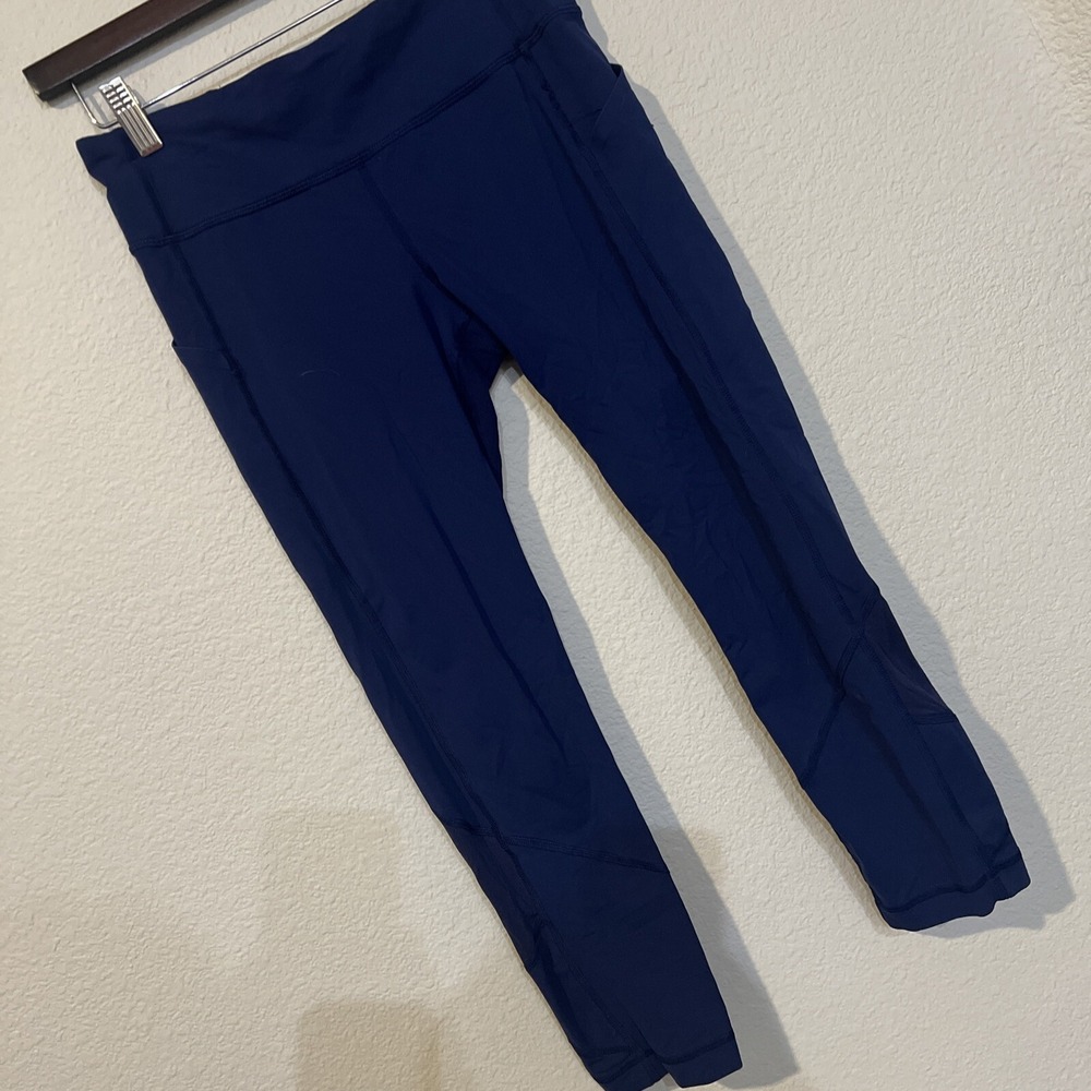 Lululemon Pace Rival 22" Crop Leggings Midnight NAVY Mesh Full-On® Luxtreme 6